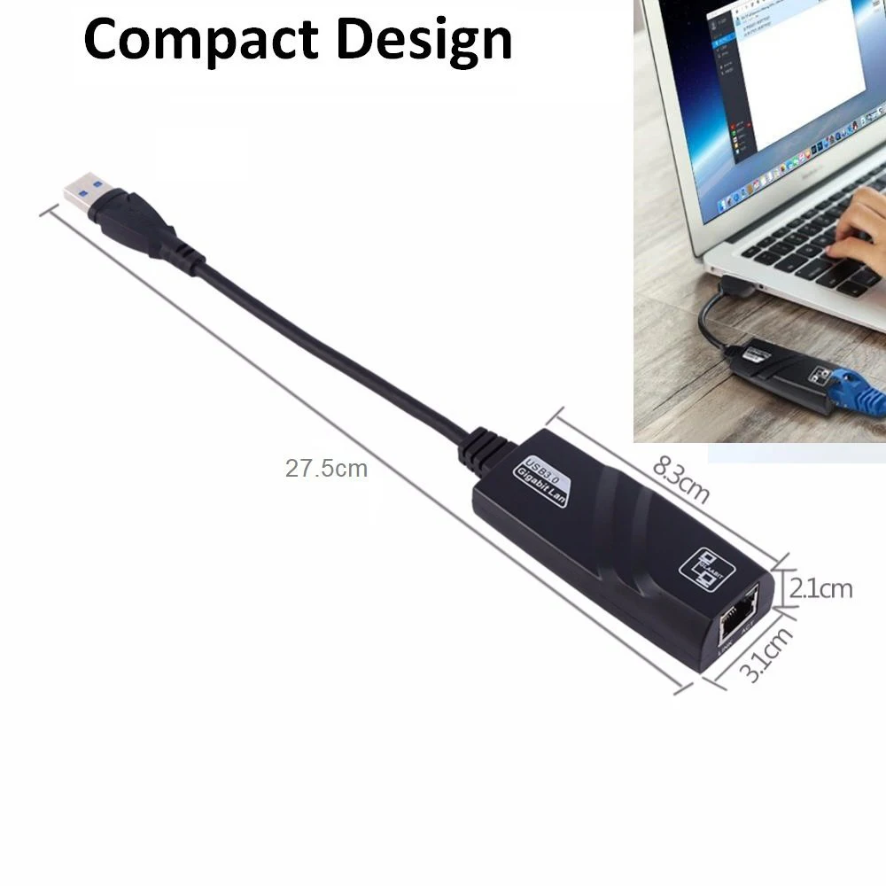 High Speed USB 3.0 to Gigabit Ethernet RJ45 LAN 10/100/1000 Mbps Network Adapter For MacBook Air For PC Laptop For Win