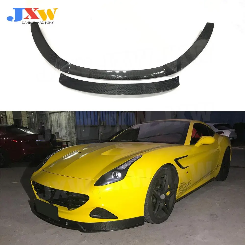 2pcs Front Lip for Ferrari California 2015 High Quality Carbon Fiber Front Lip Bumper Spoiler Car Styling FRP