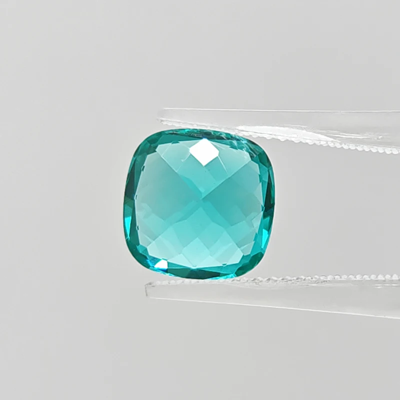 Laborgezüchtete Paraiba Quadratische Kissen-Charms DIY Hochwertige Schmuckherstellungsmaterialien für Ringe, Anhänger, Ohrringe mit Wählbarem Zertifikat – Detail 11