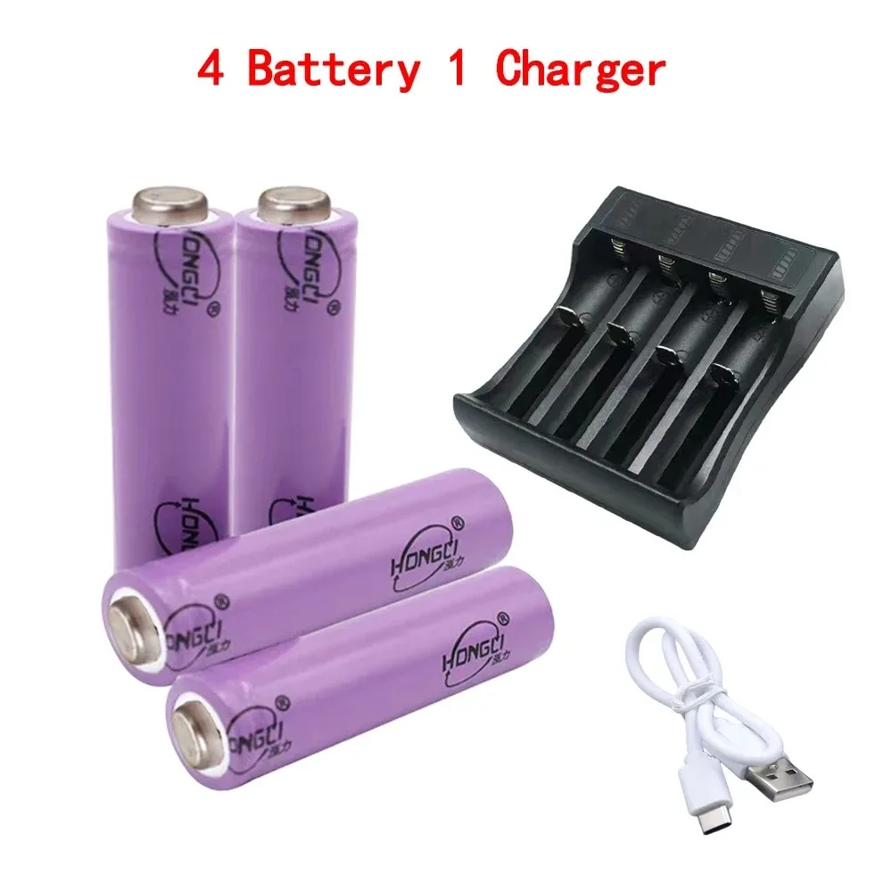 Batería recargable de iones de litio de larga duración para linterna, batería de 18650 V, capacidad de 3,7 mAh, cargador, 1200