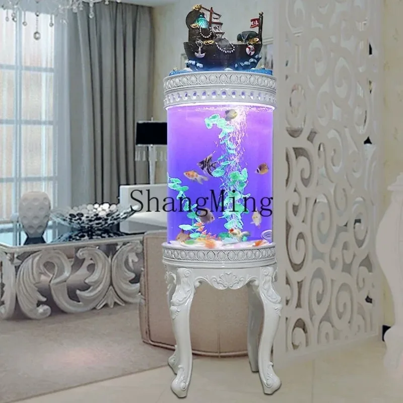 

CL fish tank aquarium living room household floor-to-ceiling glass cylinder medium-sized ecological water-free