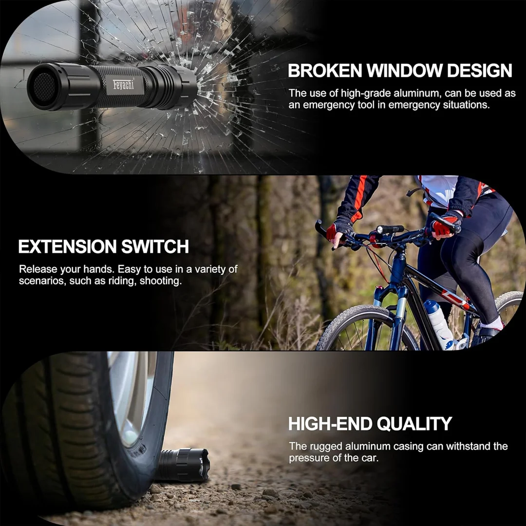 Feyachi 1500 люмен светодиодный тактический фонарик перезаряжаемый IPX7 защита 4 режима освещение для оружия фонарик Пикатинни на рейке в комплекте