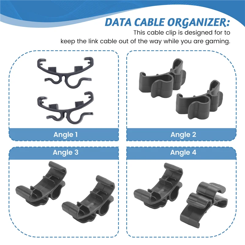 Oculus Quest Link 가상 현실 헤드셋용 2 Pcs 데이터 케이블 정리 와이어 클립 코드 홀더