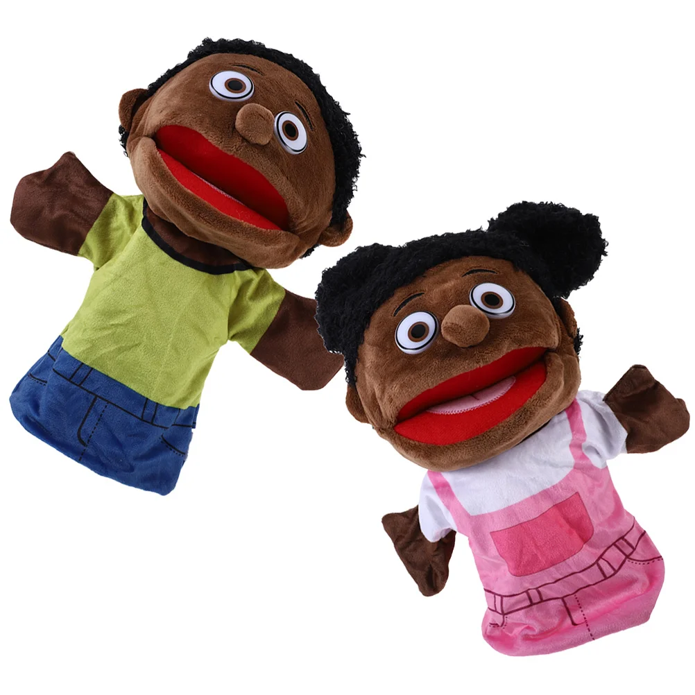 2 szt. Pacynki na rękę, rodzina uroczych postaci z kreskówek do opowiadania historii, interaktywnych zabaw dla dzieci, rozwijających wyobraźnię i naukę.