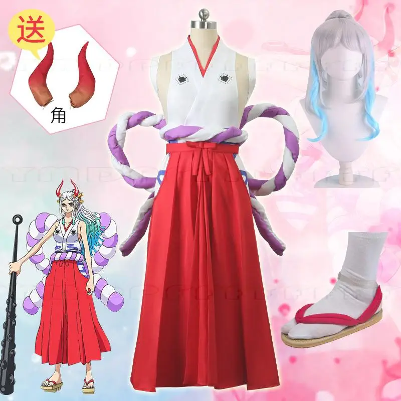 

Новый костюм для косплея Ямато из аниме, японский подарок на Хэллоуин, платье с бантом на спине и поясом-шнуром в подарок