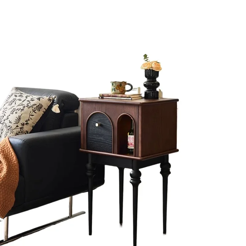 

French retro solid wood sofa edge, living room home American decorative cabinet