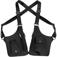 Bolso de hombro para hombre, correas de hombro con múltiples bolsillos, bolso táctico antirrobo para exteriores