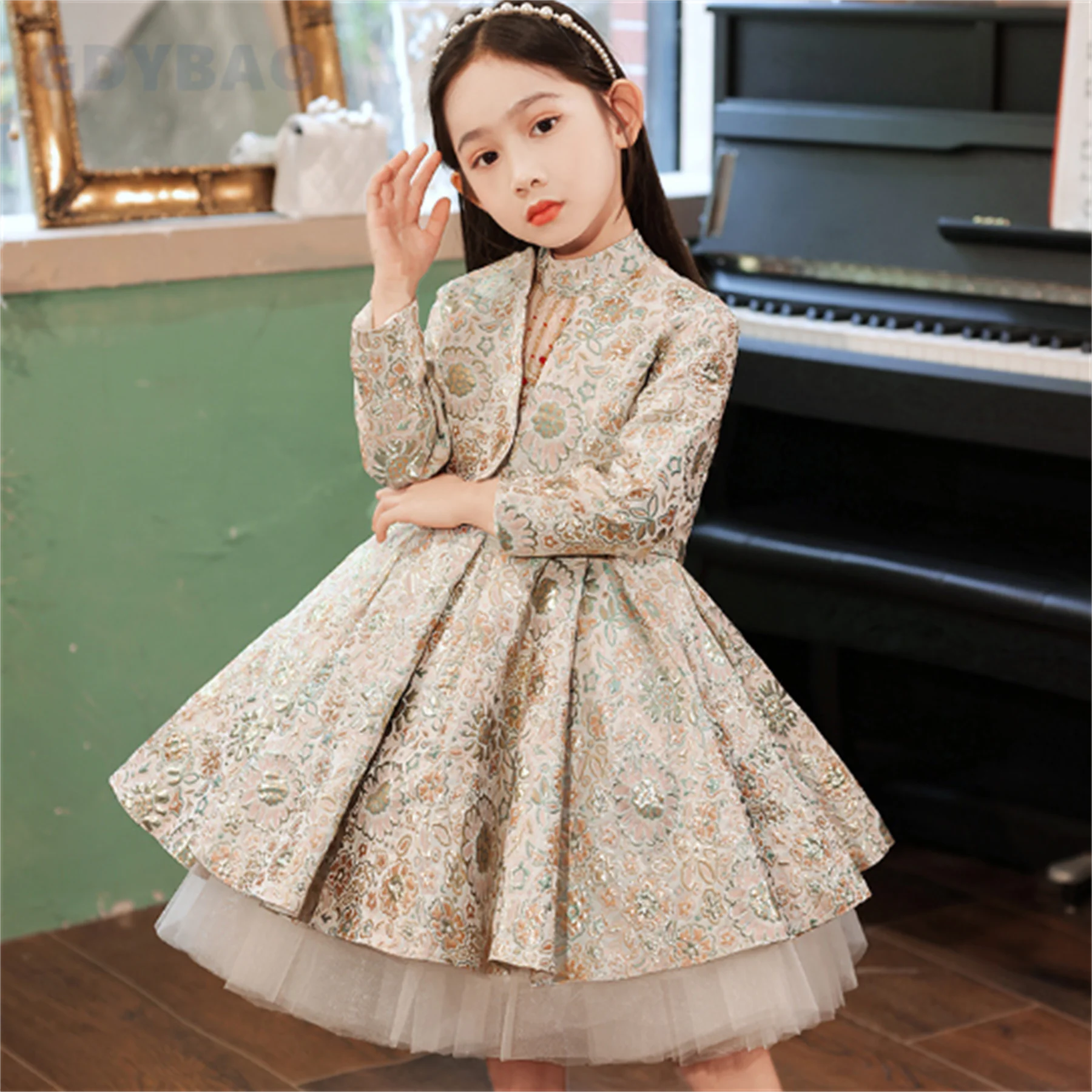 Robes de soirée d\'hiver pour filles avec paillettes, robe de Rh, tutu d\'anniversaire pour bébé fille, quelle que soit la mini robe à fleurs