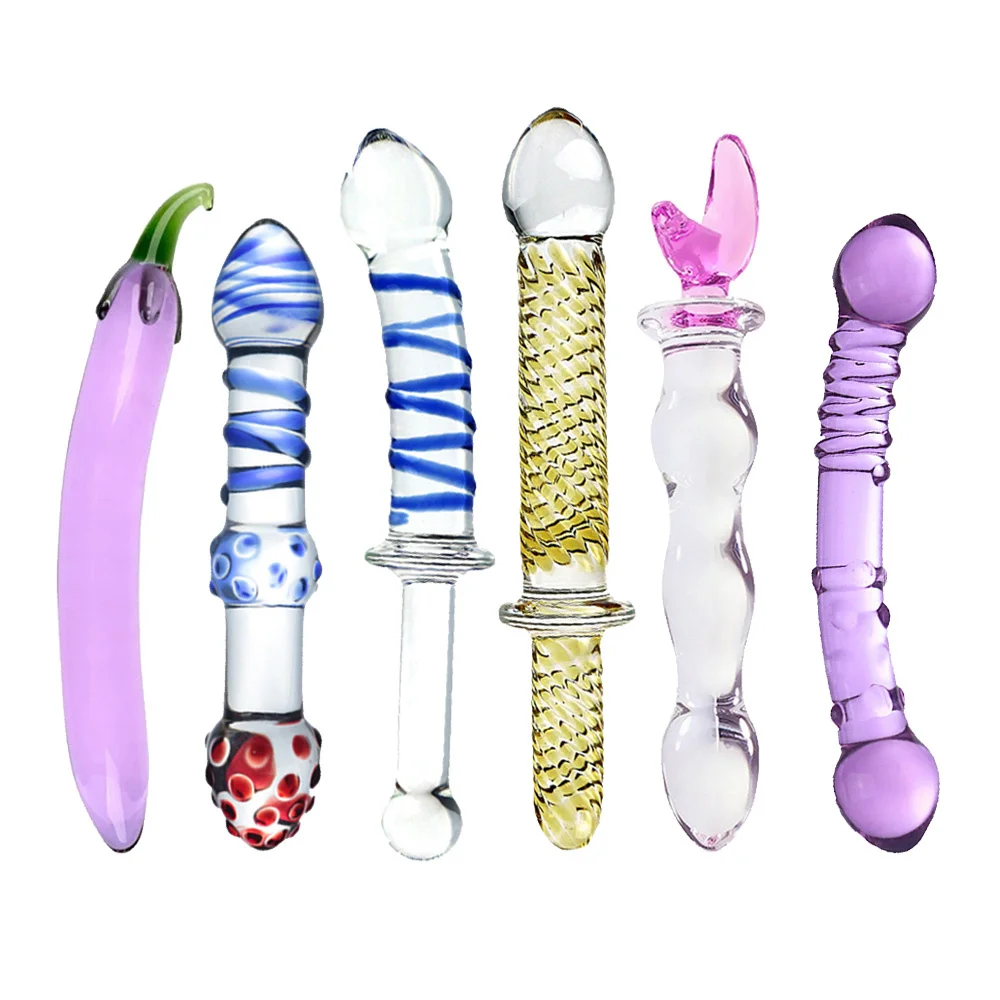 Pyrex Glass Dildo Fake Penis Crystal Anal Beads Butt Plug Prostate Massager G Spot Female Masturbation Toys