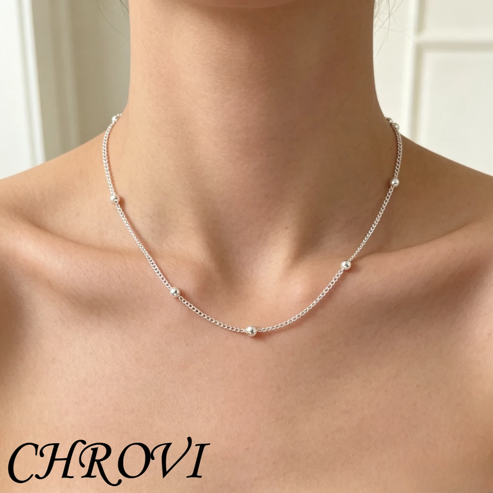 Exquisite 925 sterling silver 1.5mm Cuban bead necklace in stock, available in 18-24 inch lengths.