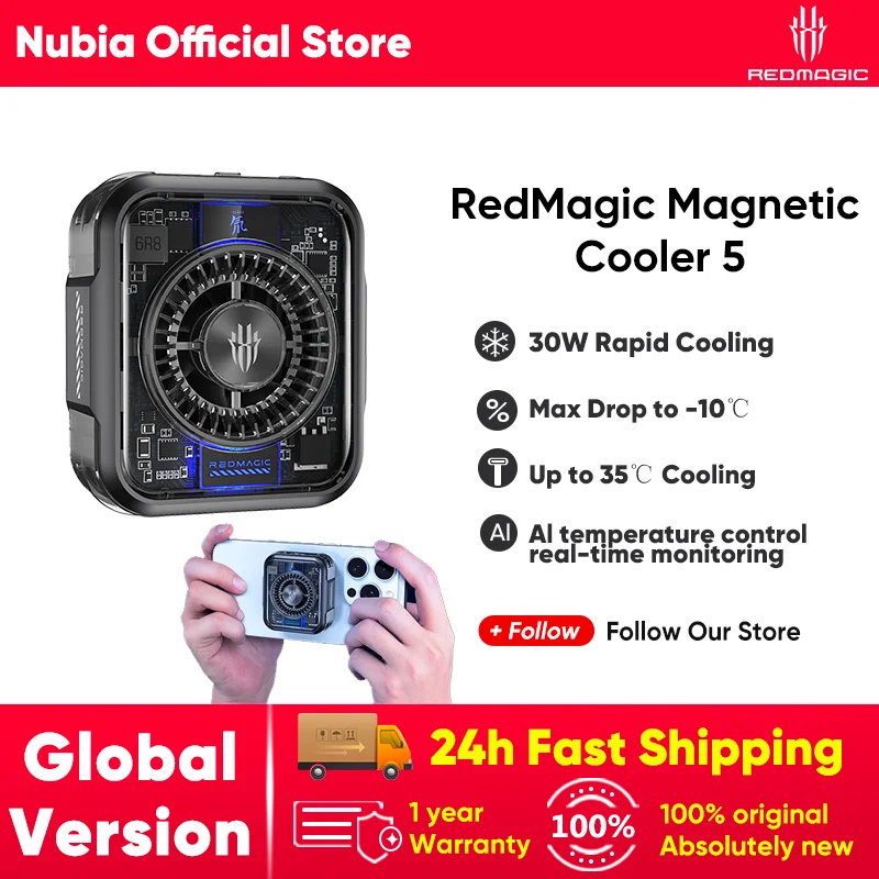 

Nubia RedMagic Cooler 5 Мобильный игровой радиатор 3D VC Жидкостное охлаждение 36 Вт Высокомощное охлаждение для iPhone 16 RedMagic 10 Pro xiaomi 15