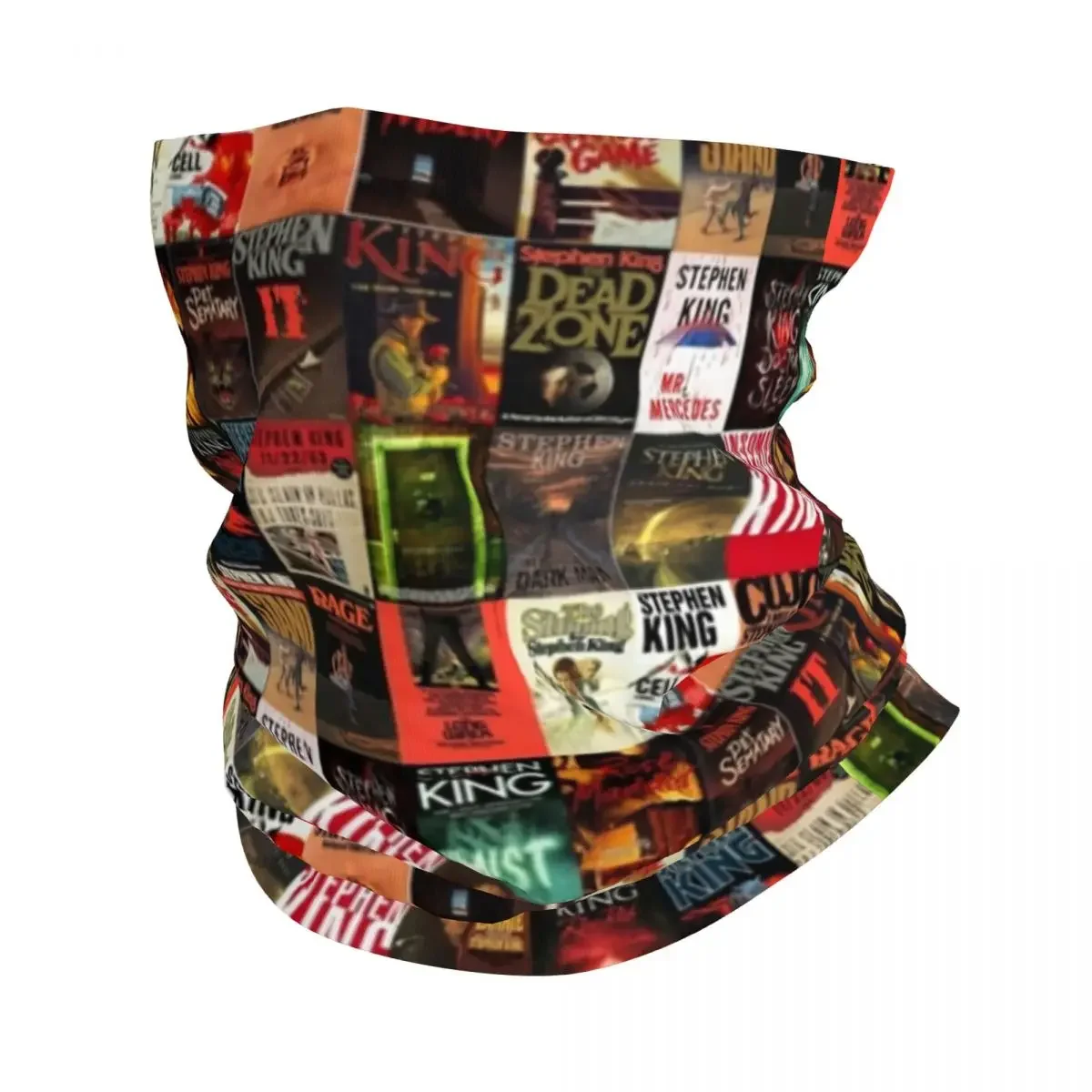 Stephen King Book Cover Collage Bandana Neck Gaiter Printed Magic Scarf Cycling Scarf Cycling For Men Women Adult Breathable