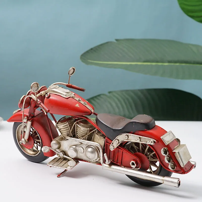 Imagem -03 - Home Design Decoração Retro Ferro Motocicleta Miniatura Modelo Metal Vento Industrial Acessórios Decoração do Quarto Estética Wine ca