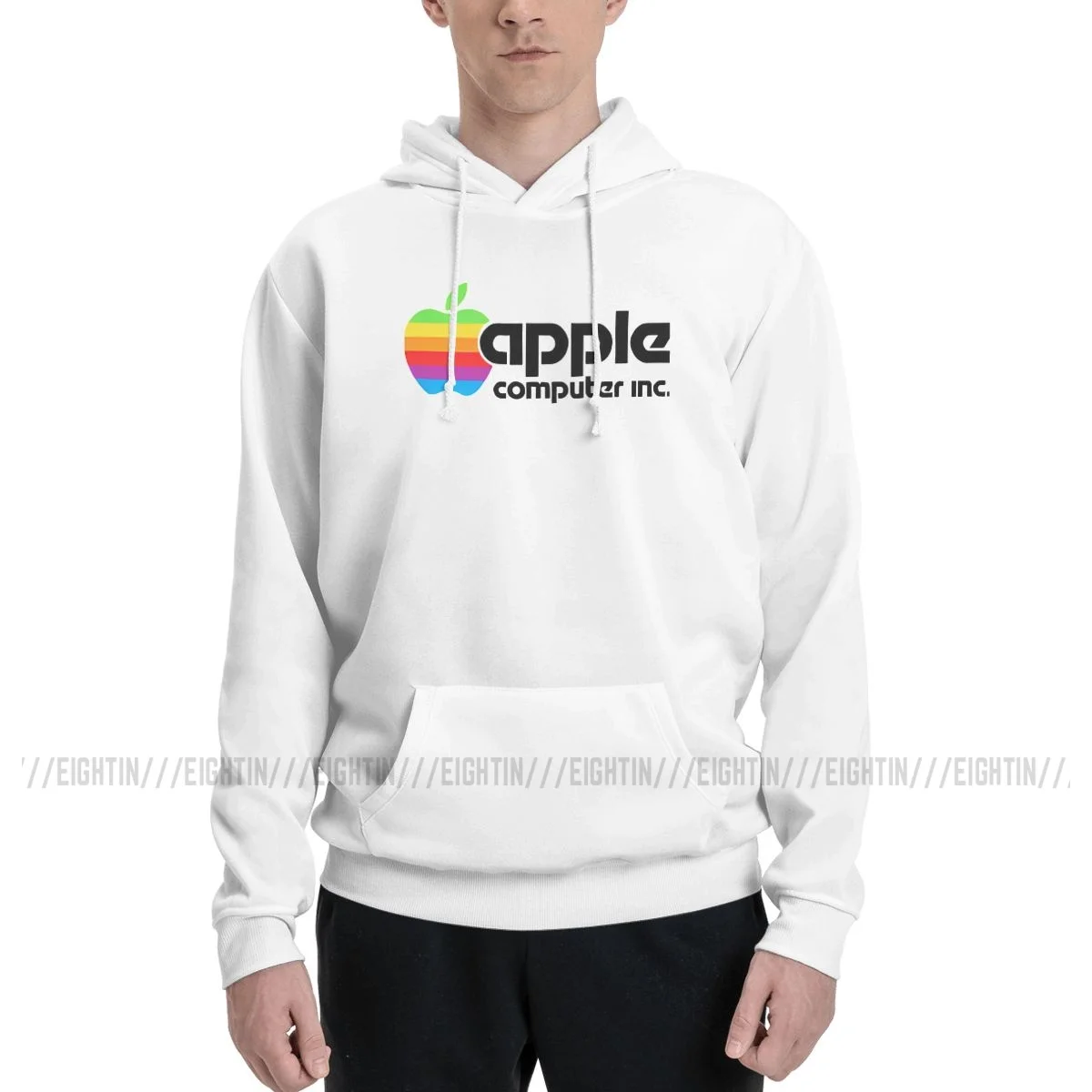 Hoodie tipis pasangan, Hoodie kreatif, kaus bulu domba tipis pasangan, kaus Hoodie desain katun komputer Macintosh