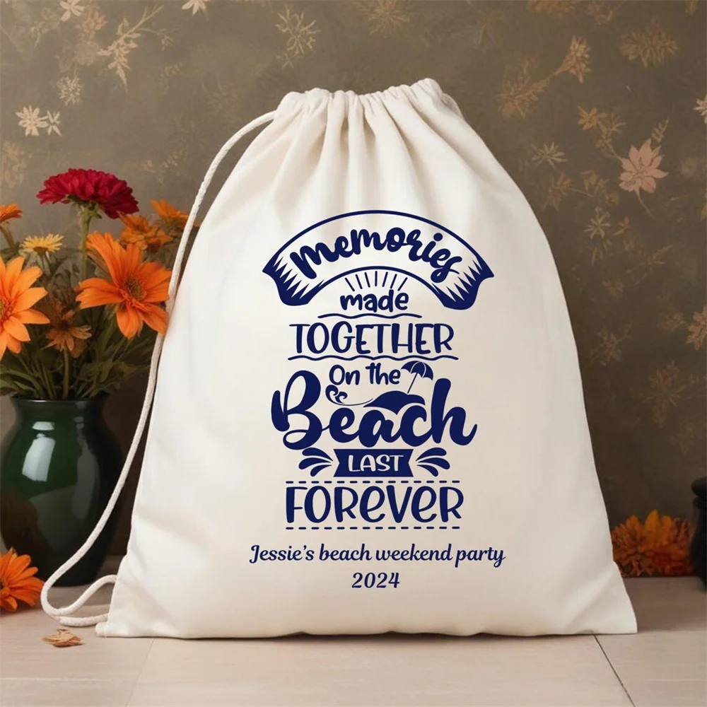 25pcs Memories Made Together On The Beach Bag - Beach Favor Bags - Beach Theme Bags - Custom Coastal Bags - Favor Bag - Weekend