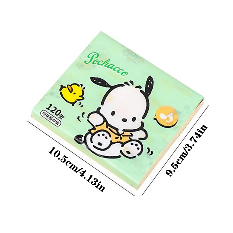 40pcs Sanrio Tissue Kawaii Hello Kitty Pochacco Cartoon Printed Handkerchief Cute Girl Portable Toilet Paper Girly Birthday Gift