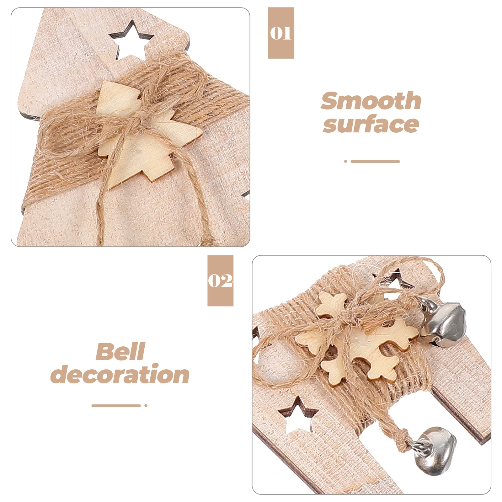 

6Pcs Christmas Hanging Ornament Wooden Tree Decor for Xmas Party Home Garden Wall Door Display Supply Christmas Hanging Ornament