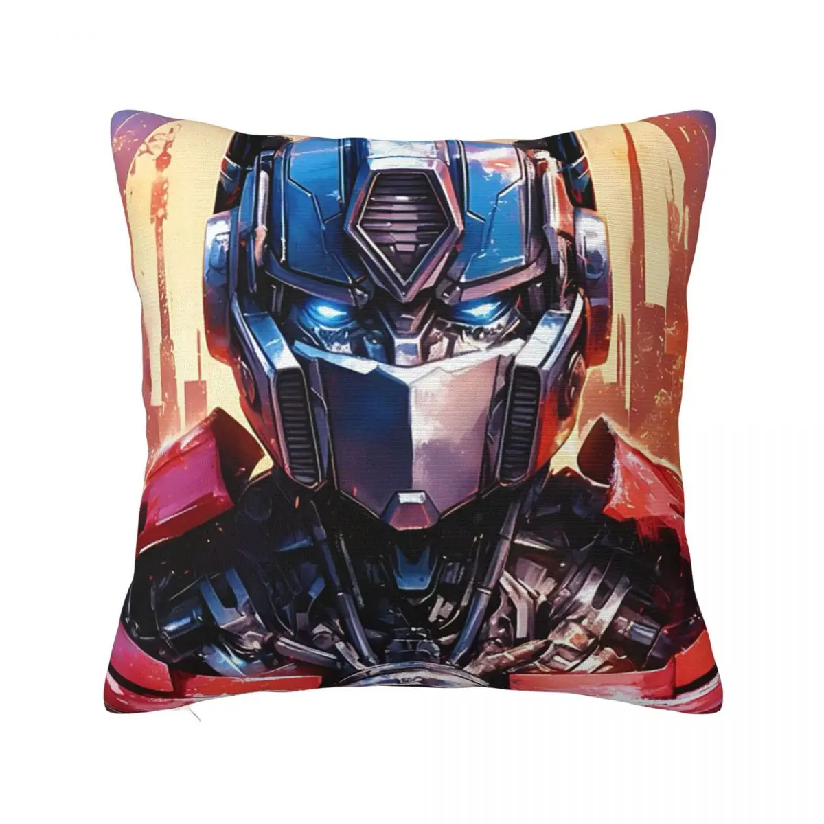 Optimus Prime Square Pillowcase Pillow Cover Polyester Cushion Decor Comfort Throw Pillow for Home Car