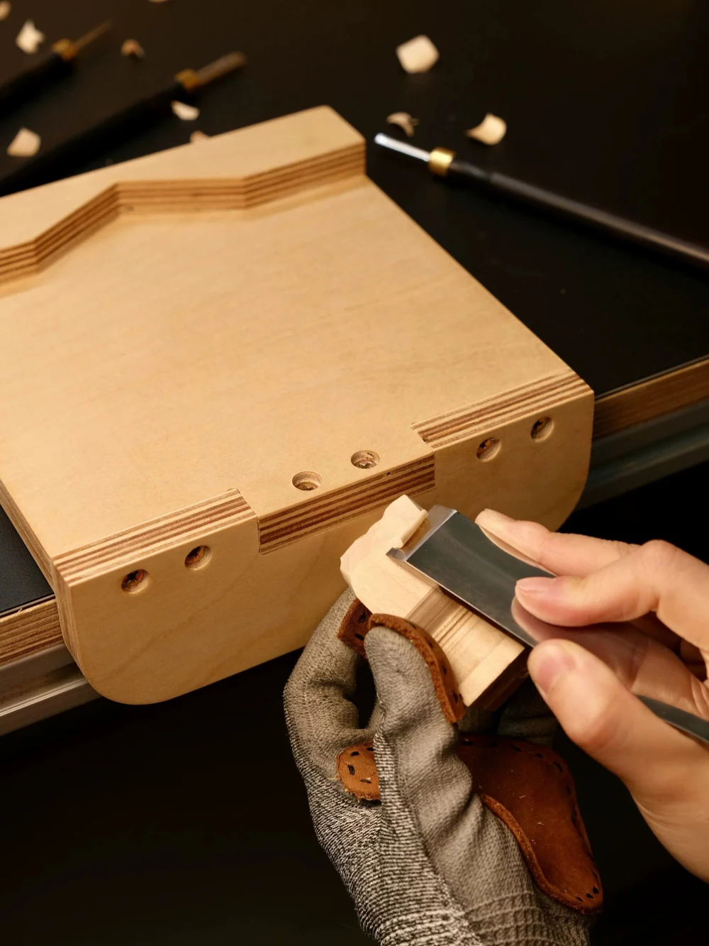Wood Carving Desktop Pad – Carving Bench Board with Stop Block, 15mm Birch Plywood, Protect Your Table & Tools