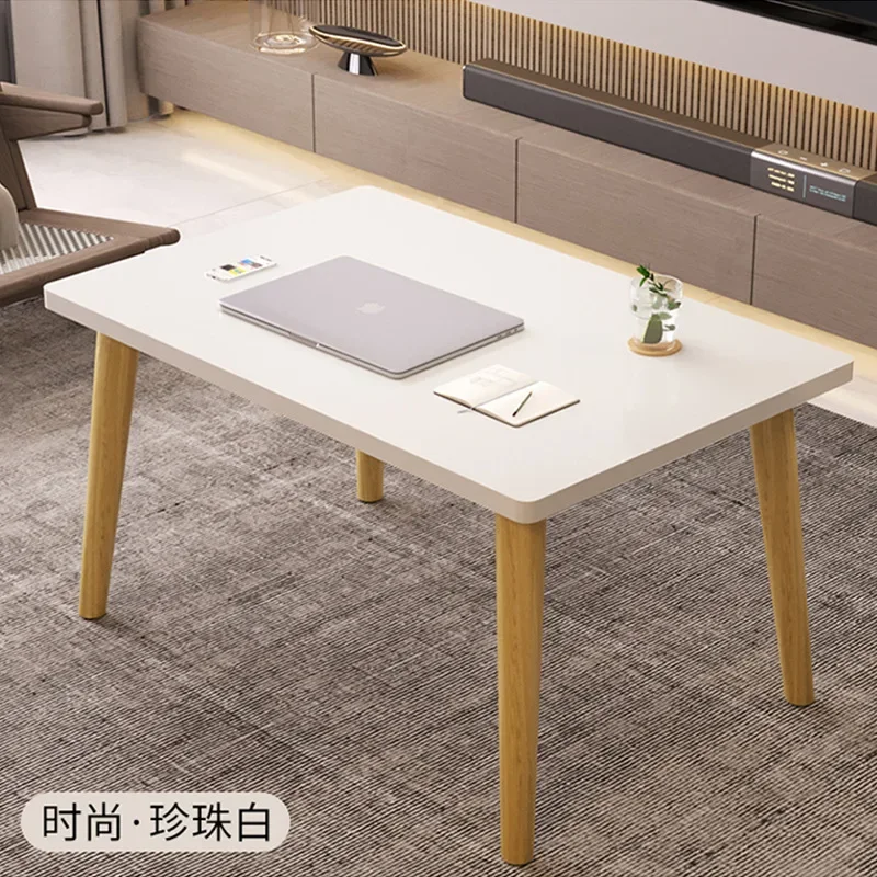 Solid Wood Coffee Table Small Square Table Modern Simplicity Household Thickened Plate Living Room Round Logs Leg