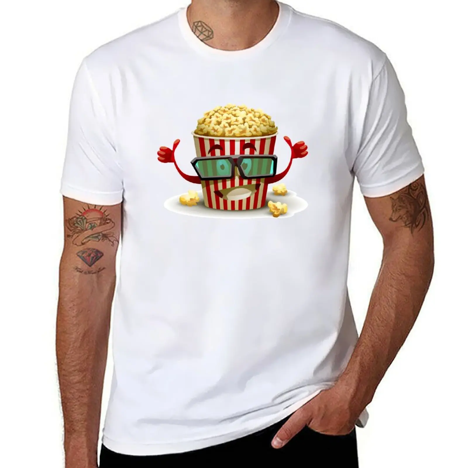 

Cool movie Pop Corn - popcorn T-Shirt anime t shirts oversize t shirts for man cotton soft T-Shirt