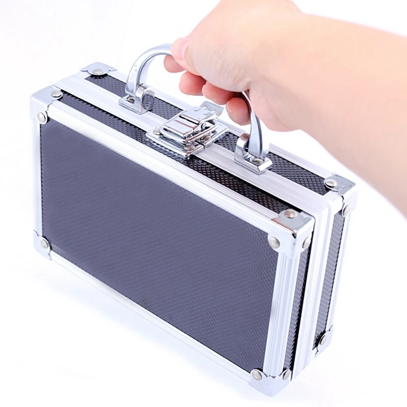 Portable Aluminum Alloy Tool Storage Box Portable File Organizer Case for Outdoor Collection Instrument Storage Gift Box