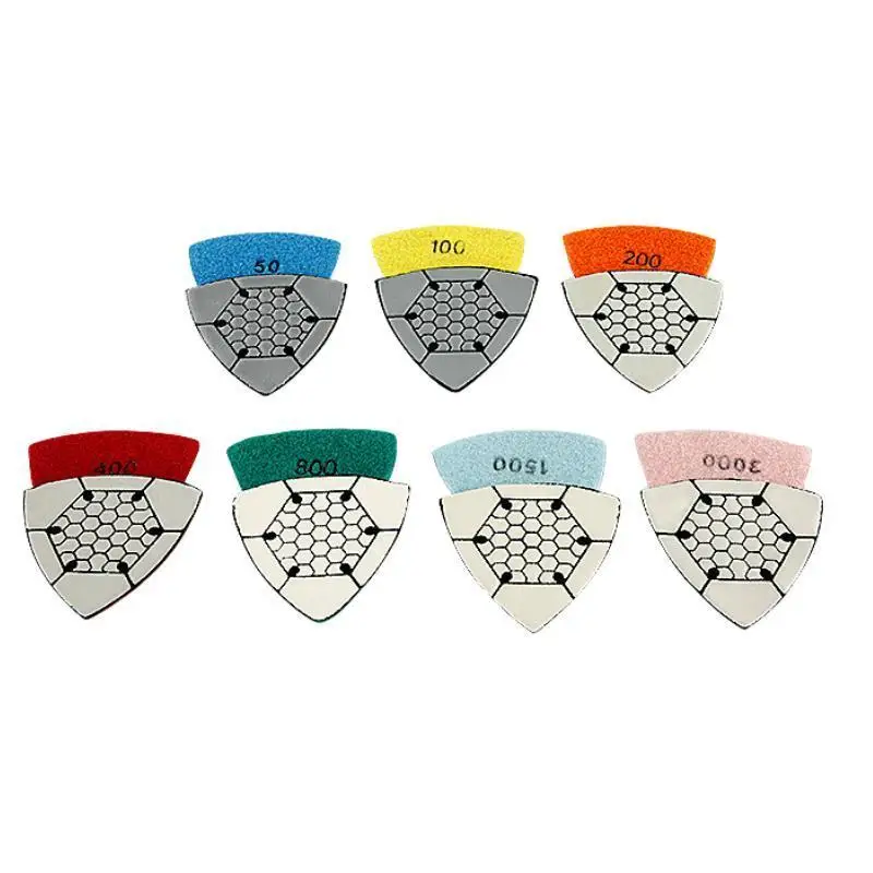 Imagem -06 - Triangle Diamond Dry Polishing Pads Lixa de Lixa Multi Ferramenta Oscilante Mármore Granito Concreto Terrazzo 90 mm Pcs
