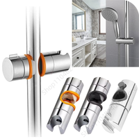 New Universal Bathroom Accessories 18~25mm Adjustable ABS Chrome Shower Slide Rail Bar Holder Adjustable Clamp Holder Bracket