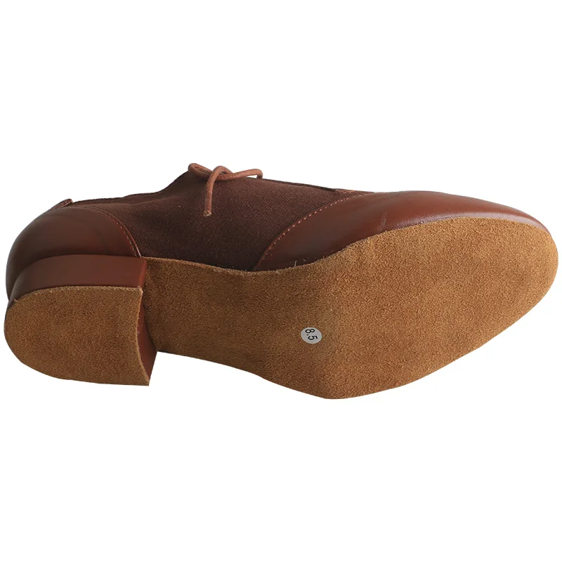 Venus Lure-zapatos de salón latinos para hombre, calzado personalizado de cuero tostado y nobuk, tacón cubano de 1,6 pulgadas