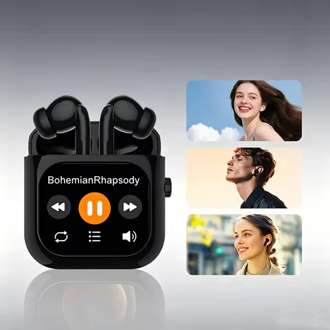 Aurafit X6 Bluetooth Earphones: TWS/In-Ear Design, TFT Screen Interaction, AI Simultaneous Translation, 512MB Music Storage