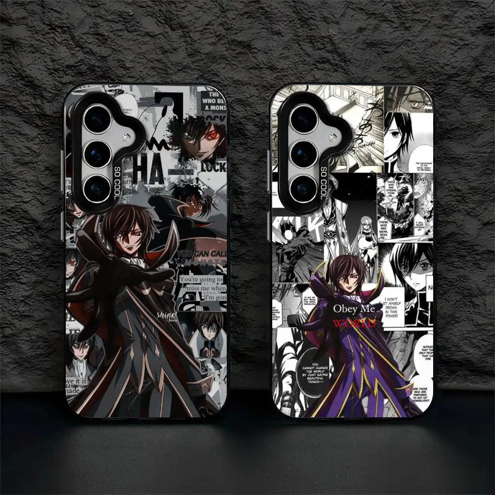 Anime Code Geass Phone Case IMD Colorful Case Silver for Samsung Galaxy S25 S24 S23 S22 S21S20 Plus Ultra