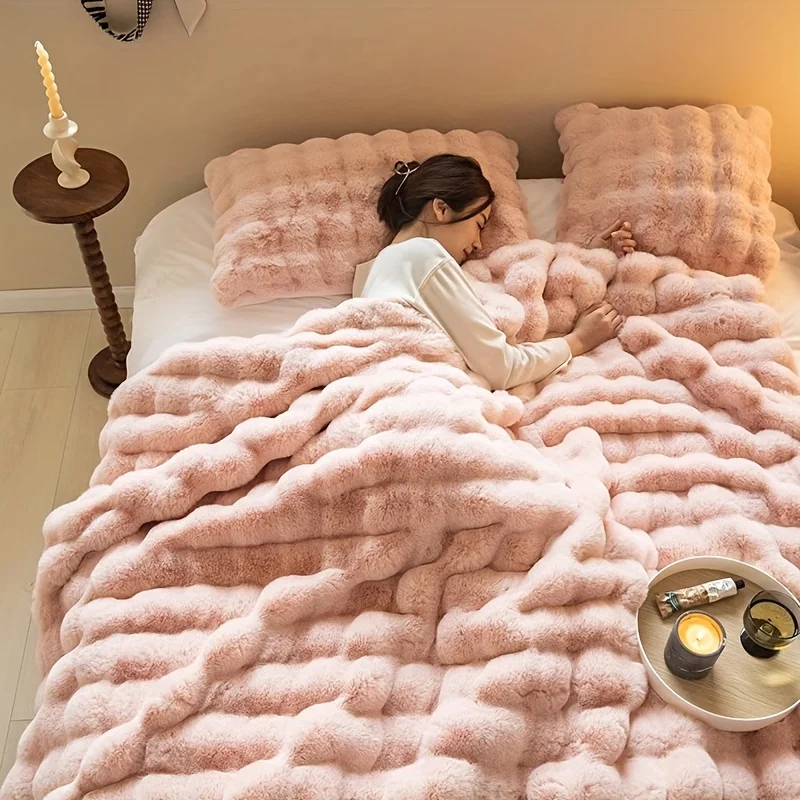 All-Season Plush Blanket - Double-Layer Luxury, Machine Washable. Perfect Soft Throw for Bed & Couch. Ideal Gift. Shop Now!