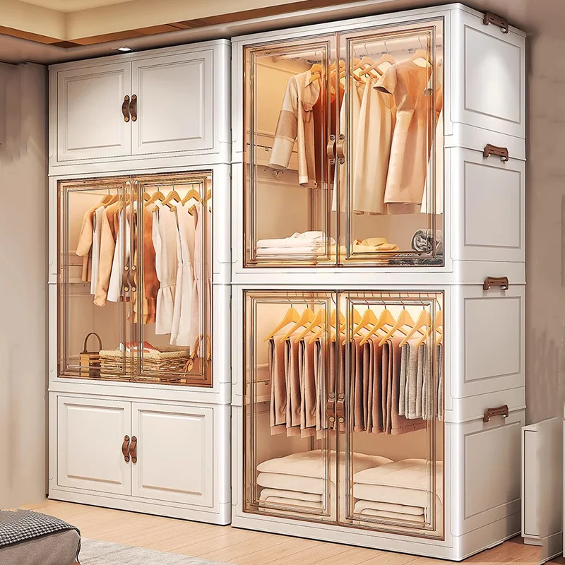 Door Luxury Wardrobe Storage Bedroom Organizer Partitions Space Saving Cheap Simple Closet Clothes Vestidores Trendy Furniture