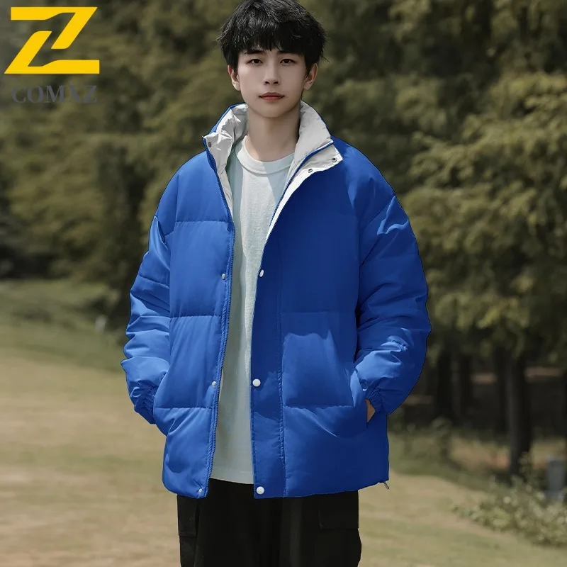 COMXZ Men Bread Jacket Brand Inner Skiing Trip Windproof Lightweight Hiking Winter Jacket Stylish Design Street Padded Jacket