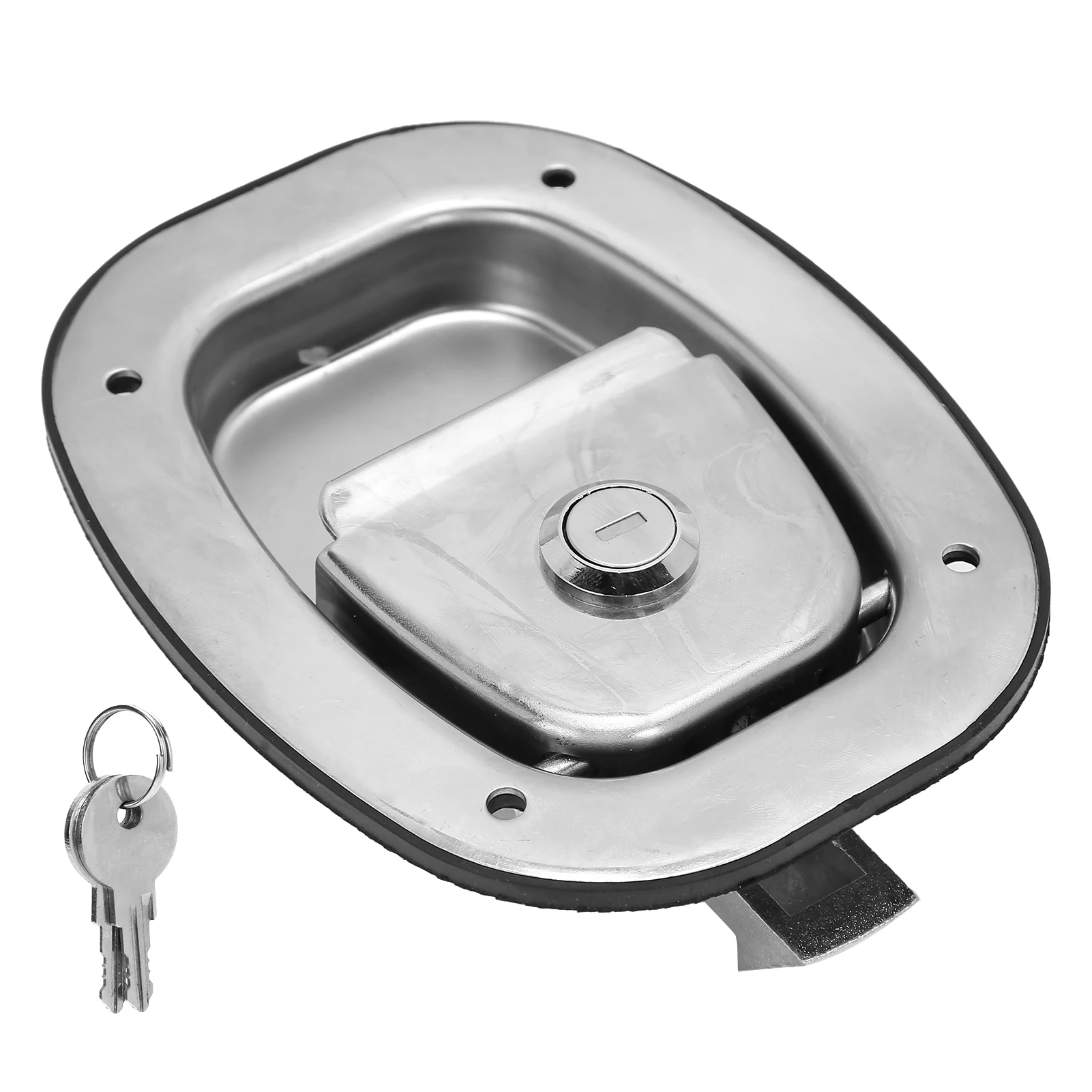 

Oval Plane Baffle Door Lock 304 Stainless Steel for Car RVs Trailers Ships Toolbox RV Accessory