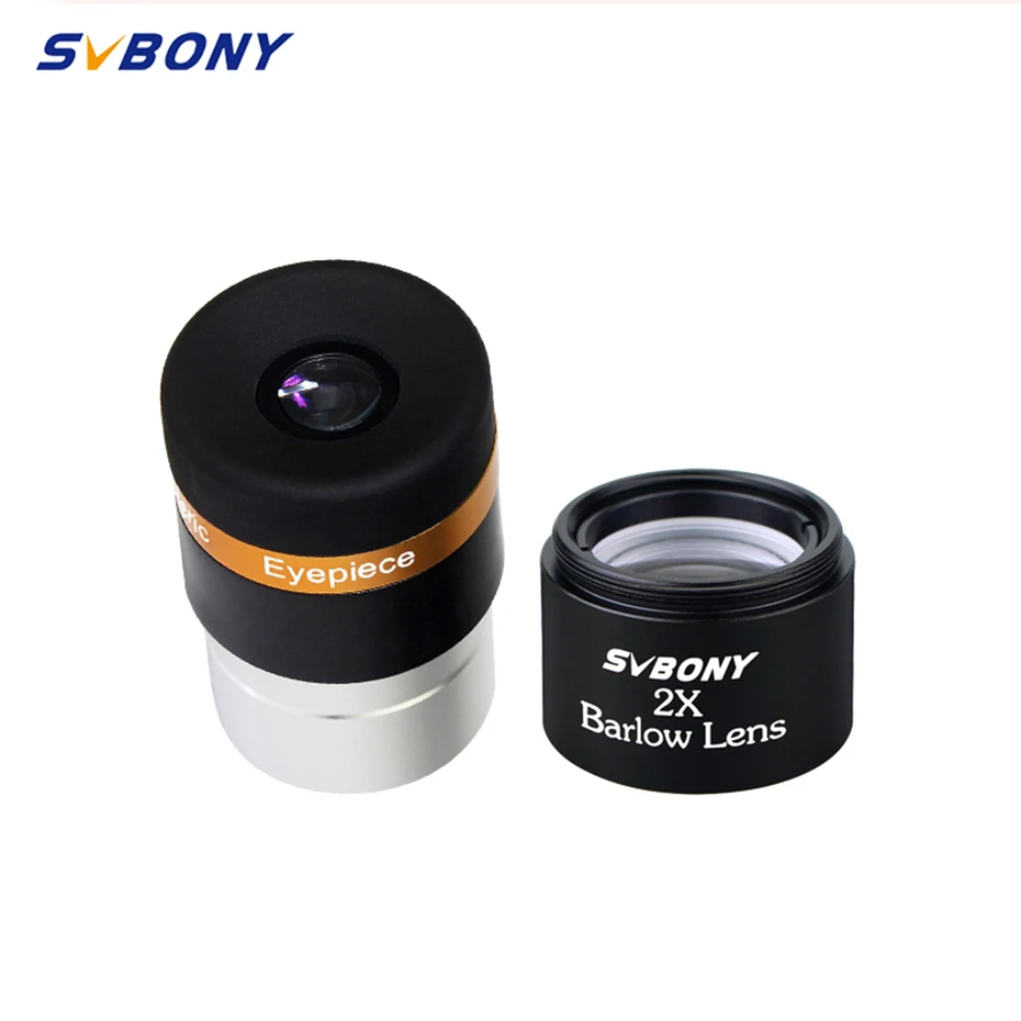 SVBONY 1.25'' Aspheric Eyepiece Telescope HD Wide Angle 62° 2X Barlow Lens M28.5*0.6 Thread Eyepiece 31.7mm for View the Scenery