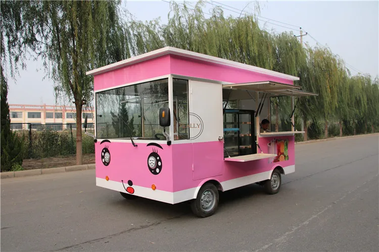 New Outdoor Kitchen Fast Food Cart With Cooking Equipment China Factory Electric Mobile Food Truck For Sale America