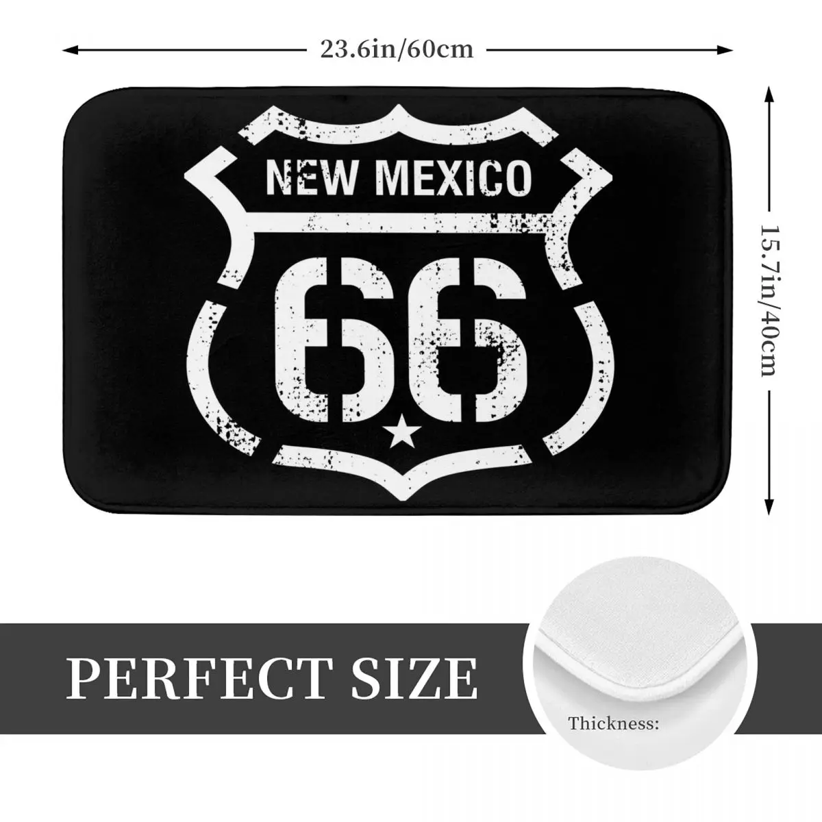 Biker Route 66 Mother Road American Doormat Anti-skid Bathroom Floor Mats Home Entrance Rugs Kitchen Bedroom Carpet Footpad