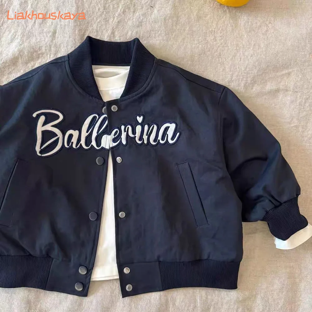 2025 New Kids Baseball Jacket Spring Autumn Boys Coat Fashion Casual Outerwear Toddler Girls Baby Bomber Jacket Children Tops