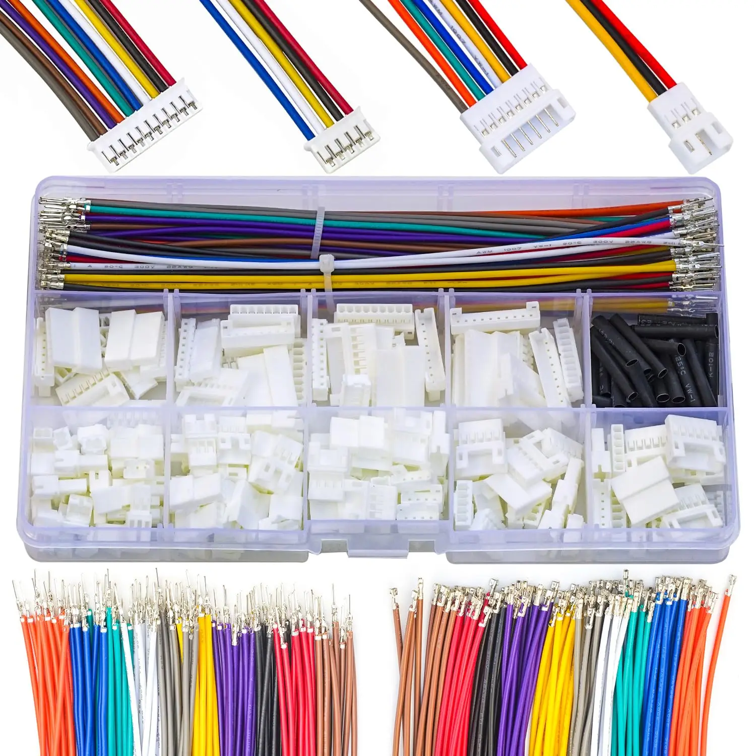 

Keszoox JST Kit 2.5mm Pitch JST-SYP Servo 2.54 Connector With Premium 22AWG Pre-Crimped Cables,SYP-2Pin & Servo-3Pin 2.54mm