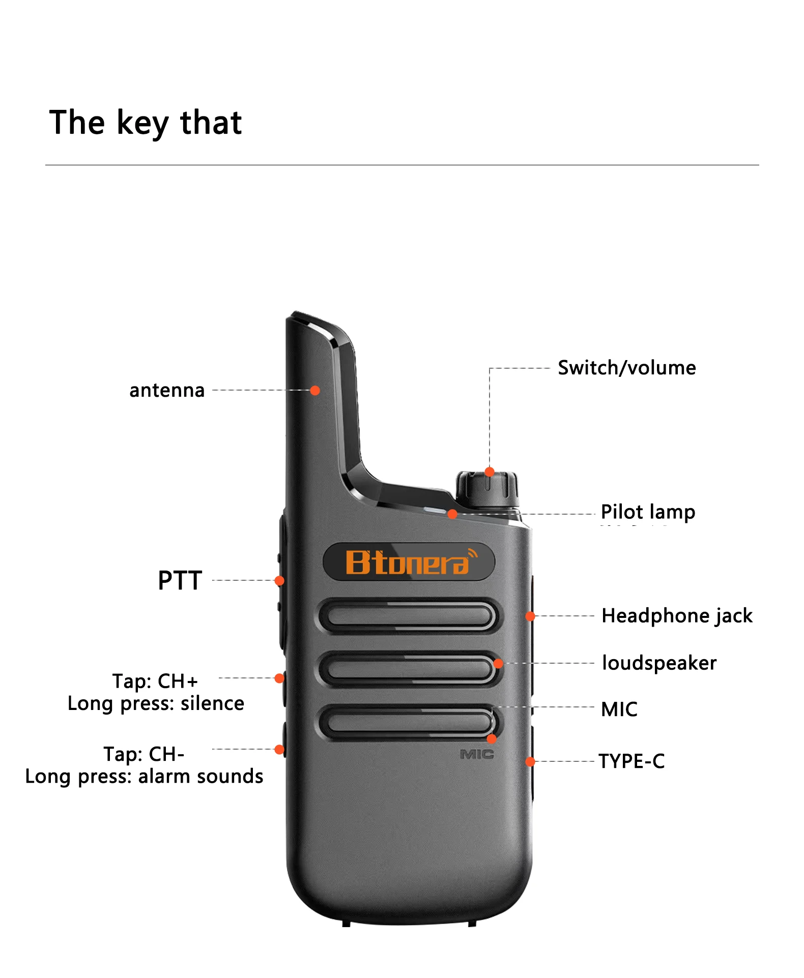 BTONERA Mini Walkie Talkie 2 pcs PMR 446 FRS Walkie-Talkies Two Way Radio Portable Communication Equipment PTT Radio Hotel Cafe