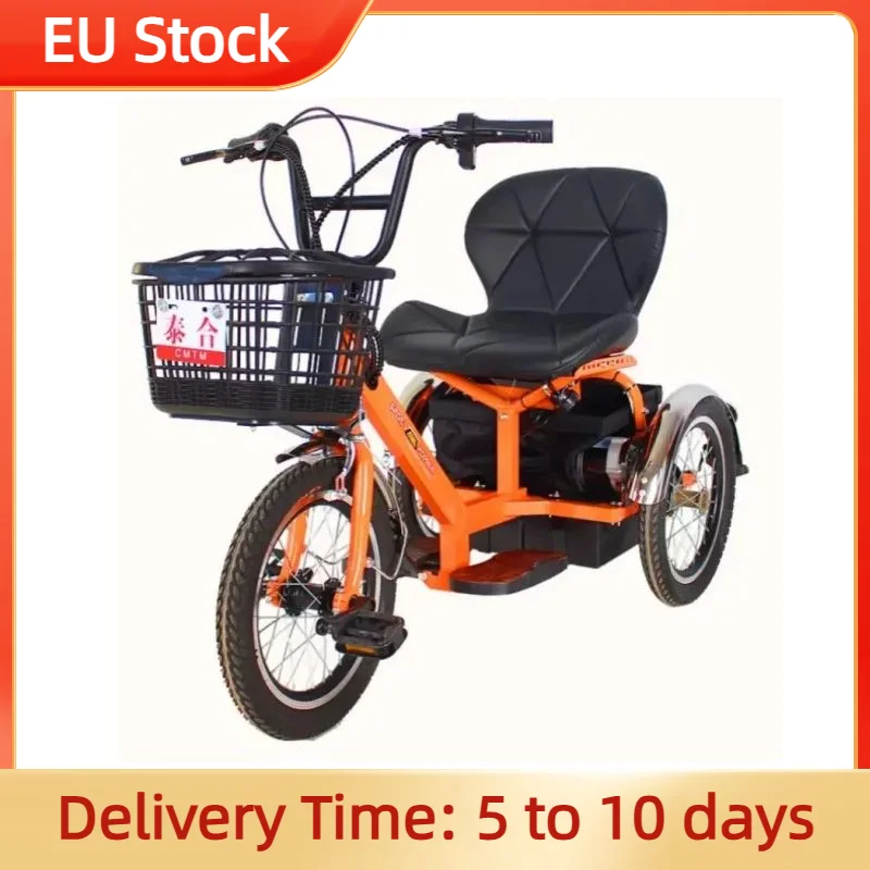 3-Rad-Familien-Elektro-Stadtfahrrad mit Sitz für ältere Menschen, 250 W, 24 V, Mini-Elektro-Dreirad für ältere Menschen, abnehmbare Batterie mit Körben