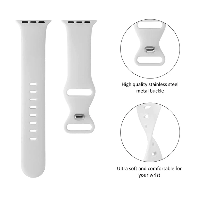 다채로운 소프트 실리콘 시계 스트랩 밴드, 애플 시리즈 7, 6, 5, 4, 3, 스마트 워치 팔찌