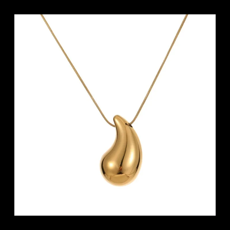 الأزياء الشعبية الراقية تحسس السمين قطرة الماء قلادة قلادة من الفولاذ المقاوم للصدأ لا تتلاشى قلادة المجوهرات بالجملة