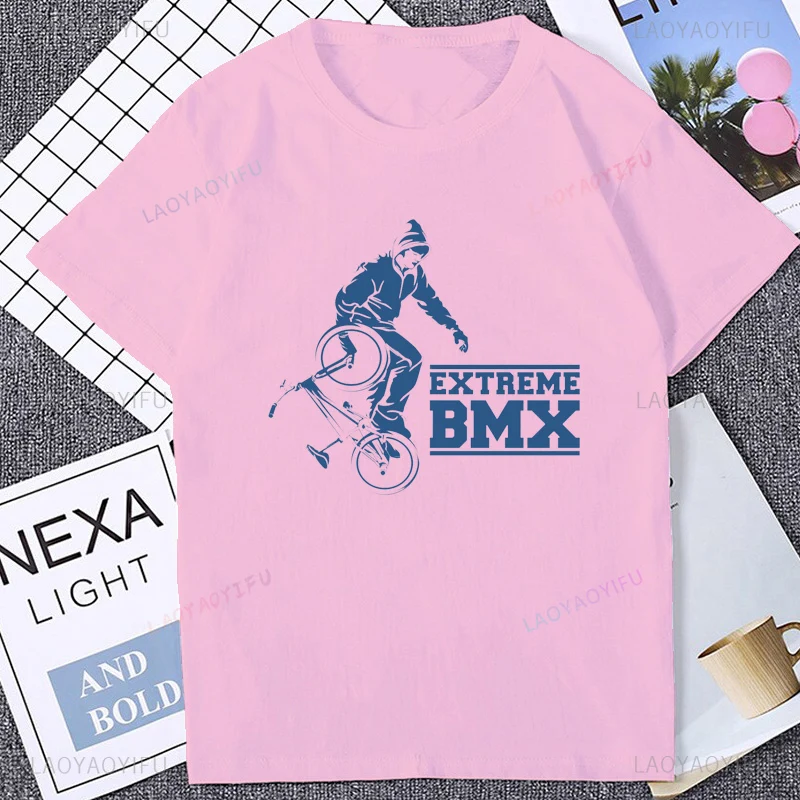 المتطرفة BMX الدراجة حرة الجرافيك خمر التي شيرت عادية موضة فضفاضة Harajuku الهيب هوب تي شيرت التنفس الراحة القطن تي شيرت #5