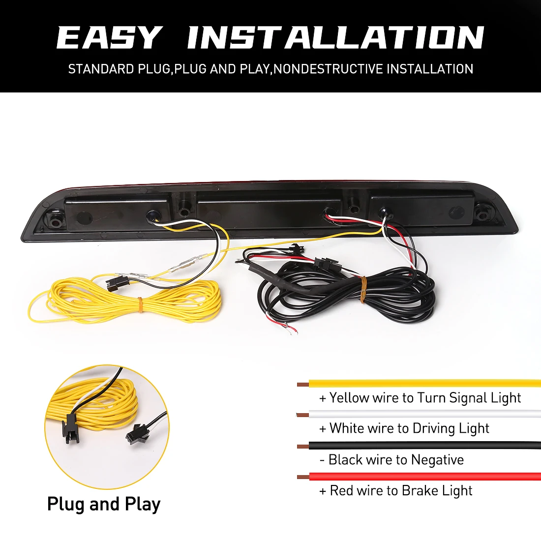 Third Brake Light For F150 2015 - 2022 F250 F350 F450 Ranger 2019 2020 2021 LED Additional Rear Brake Car Tail Stop Warning Lamp