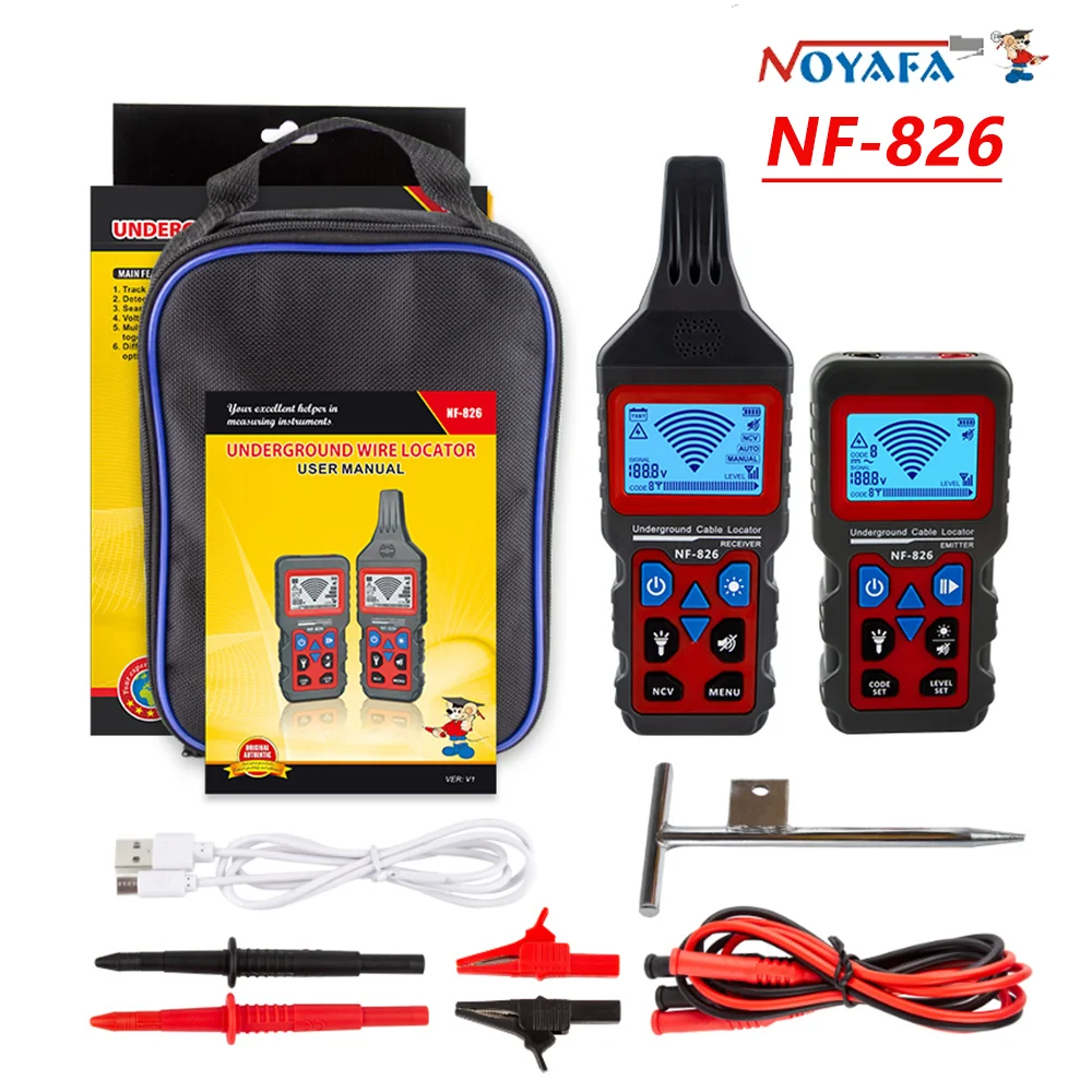 NOYAFA NF-826 Underground Cable Locator Wire Tracking Detector Wall Pipeline Detector Fuse Switch Short Circuit Breaker Fault