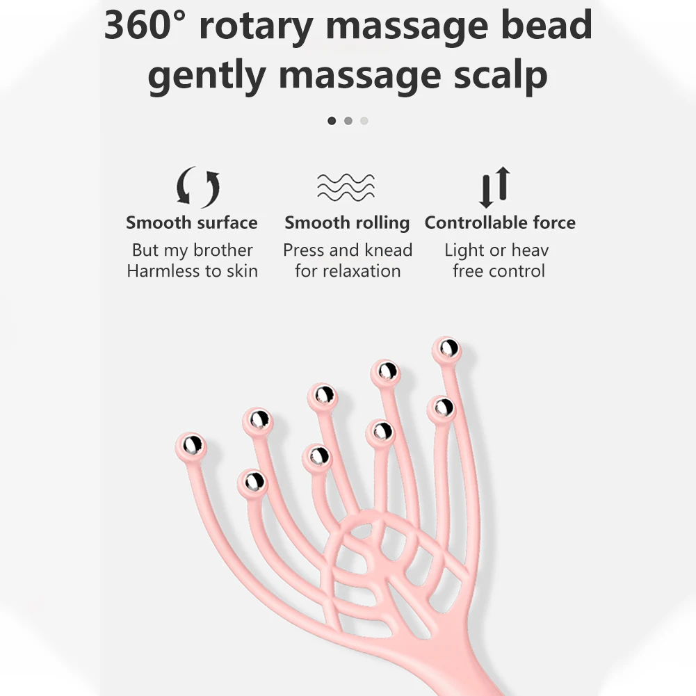 9 Claws Head Massger Streamlined Ball Body Relaxation Scalp Massage Hand Held Hair Relax Spa Health Care Stress Relief