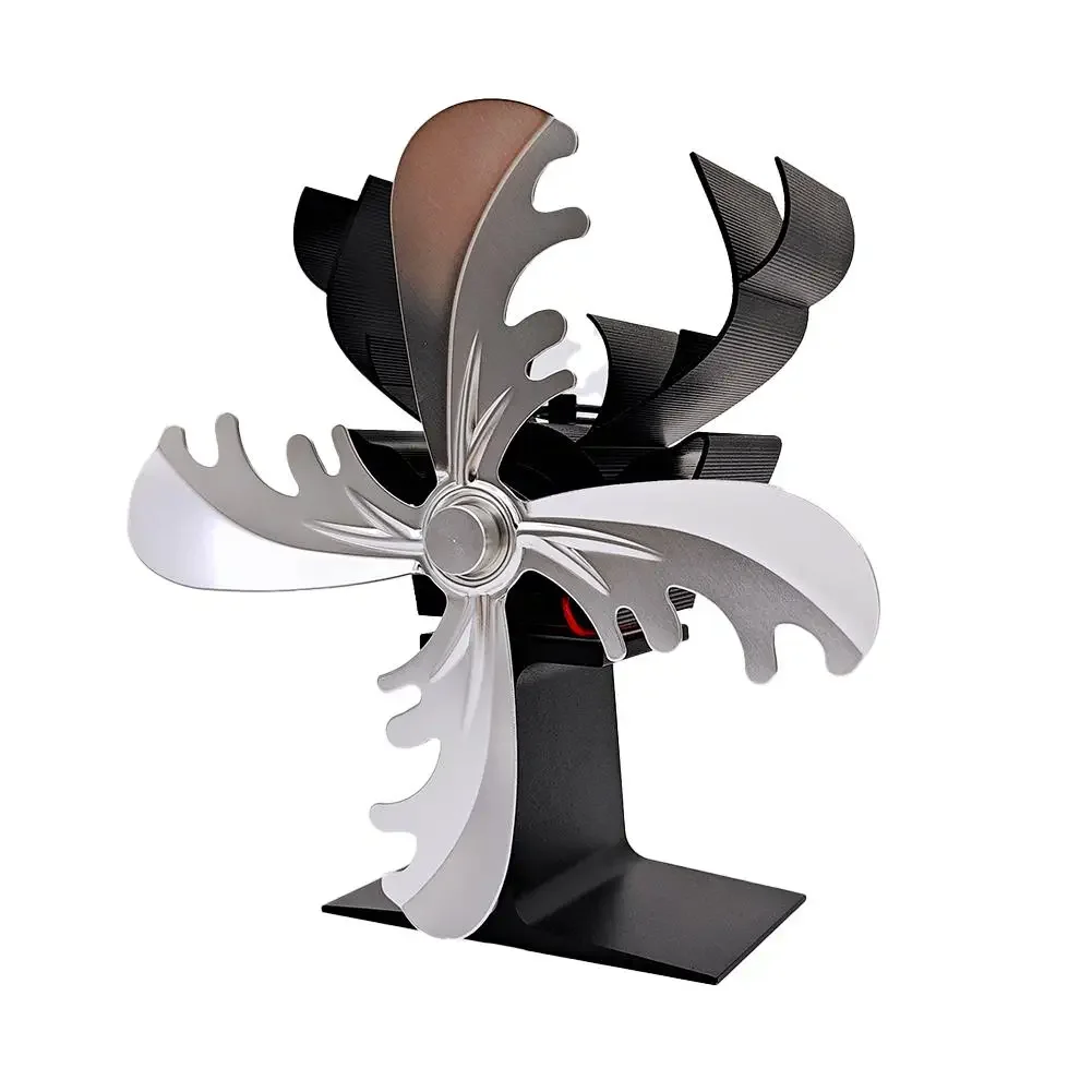 Wood Stove Fan Featuring Charming Reindeer Design Enhances Comfort with Silent Operation and Efficient Heat Flow