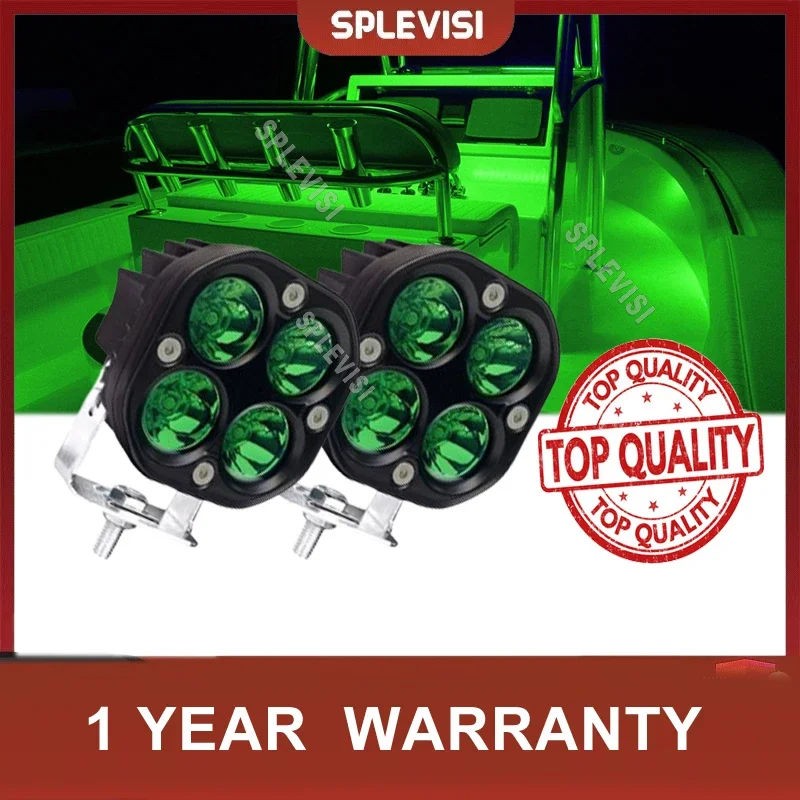 2x Marine LED Light Navigation Lights Green Boat Spreader Light T-top Ponton Deck Night Fishing Stern Yacht Port Sailboat DC12V